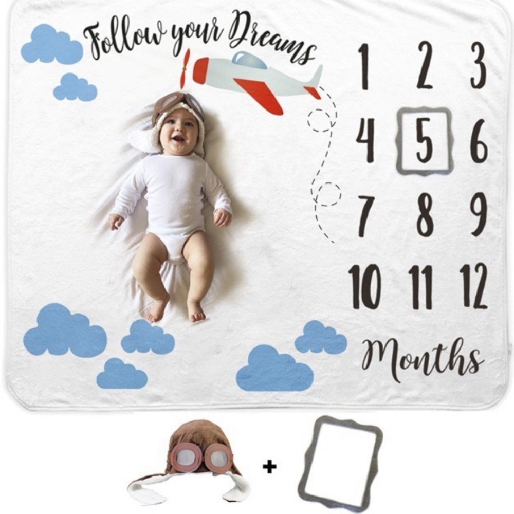 NWT
Baby Airplane Monthly Milestone Blanket 1-12mo